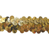 Kód: 33878 2 soros elasztikus flitterbortni, 2 cm széles - GOLD / 33878